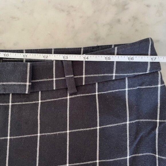 TALBOTS High Waist Straight Leg Black White Windowpane Pants Trousers 12P - Picture 11 of 13